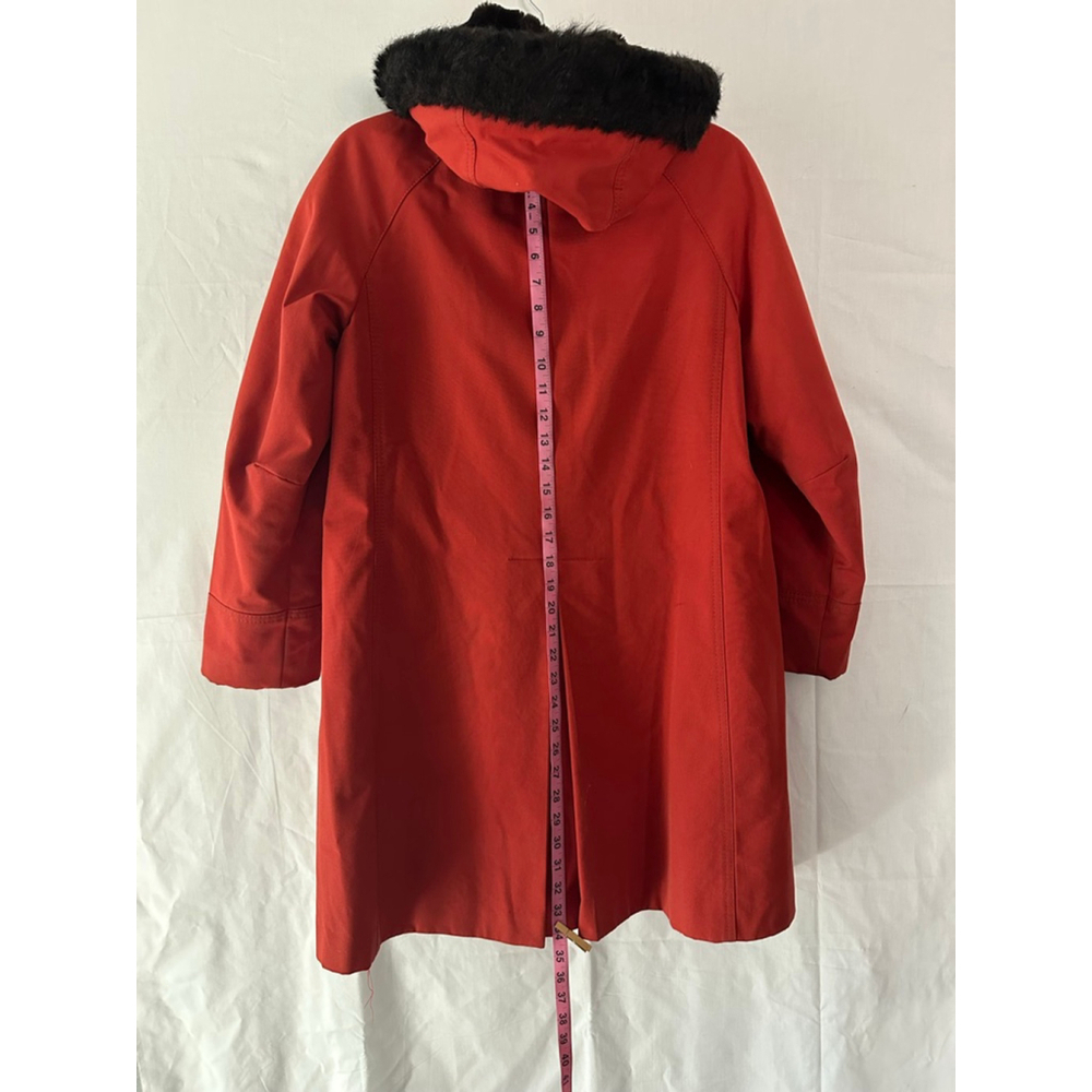 Vintage 1960s Forecaster of Boston Rust Hood Coat w Faux Fur Lining Mod |Indie-M - Picture 10 of 14